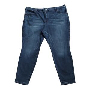 TERRA & SKY Womens Plus Size 26W Skinny Dark Wash BLue Jeans 28.5" Inseam